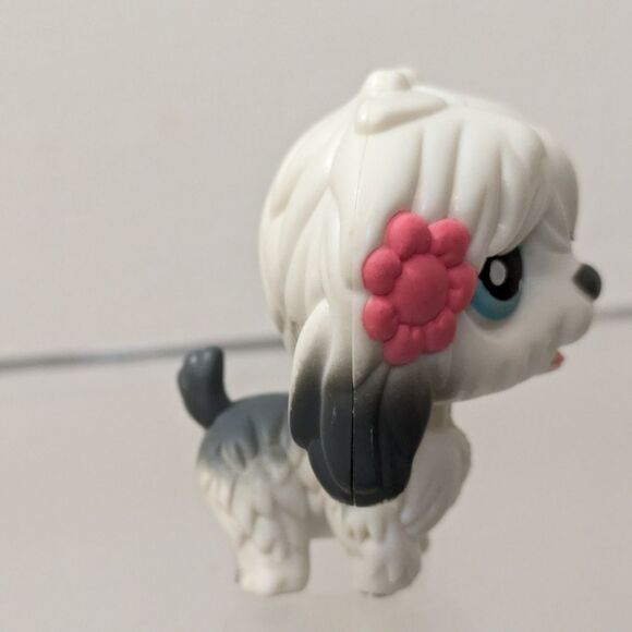 Littlest Pet Shop Magic Motion Sheepdog White Gray Puppy Dog - Picture 7 of 9